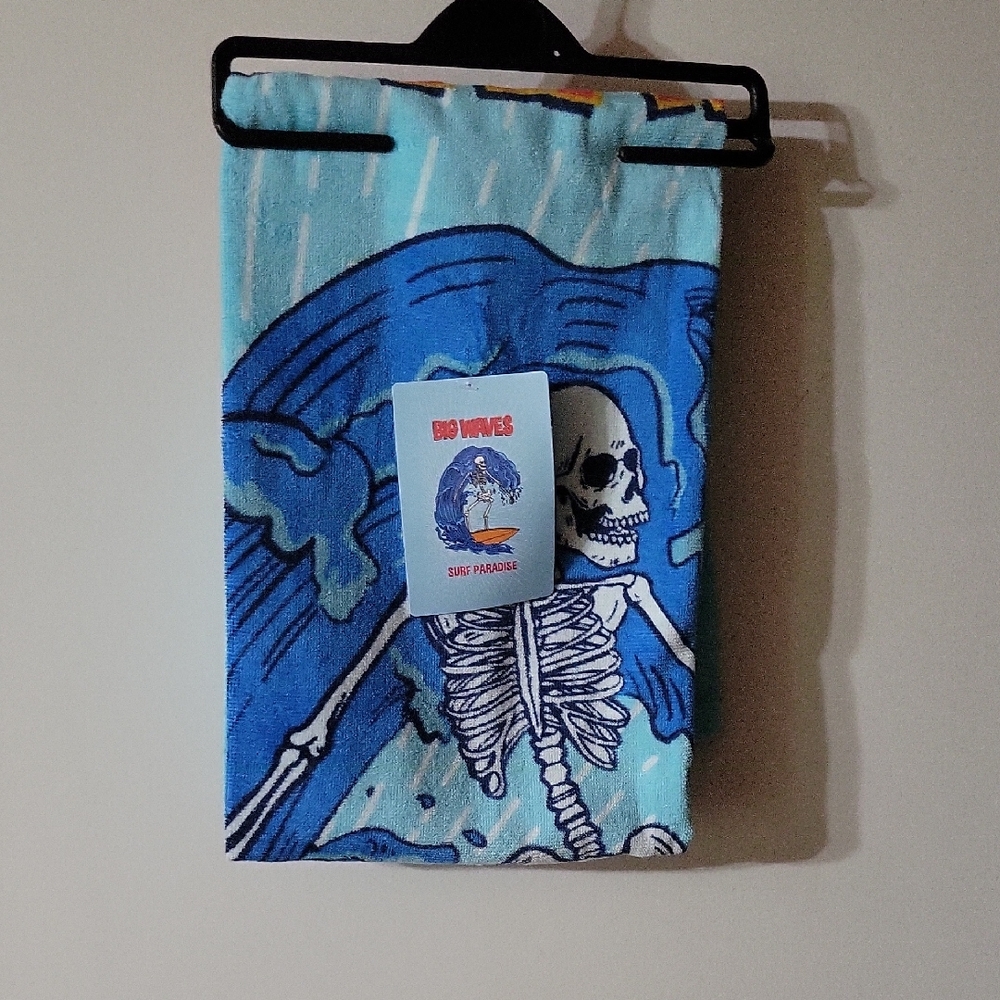 Blue Skeleton Surf Towel